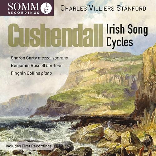 CD cover for “Cushendall - Irish Song Cycles” with coastal landscape.