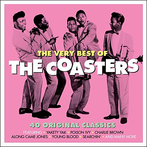 Album cover featuring The Coasters in suits on a pink background with white text.