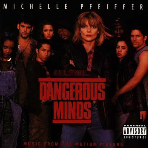 CD cover for “Dangerous Minds” soundtrack featuring Michelle Pfeiffer and cast.