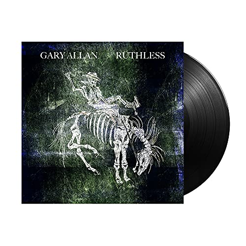 Gary Allan’s “Ruthless” vinyl record with skeletal cowboy artwork.