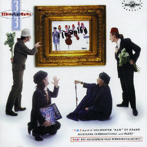 CD cover: men in suits and hats around a framed painting.