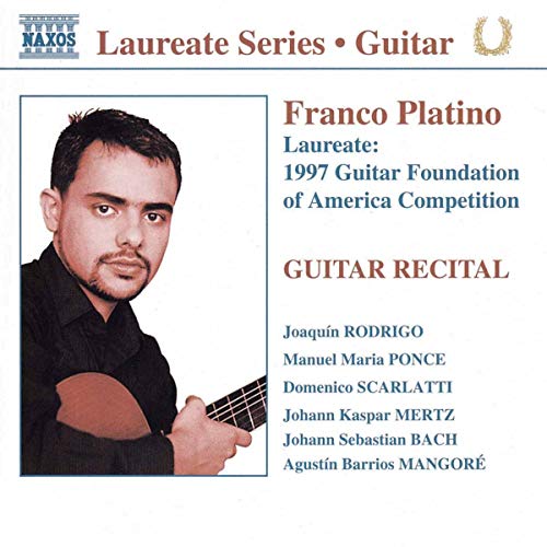 CD cover featuring portrait of guitarist Franco Platino and composer names.