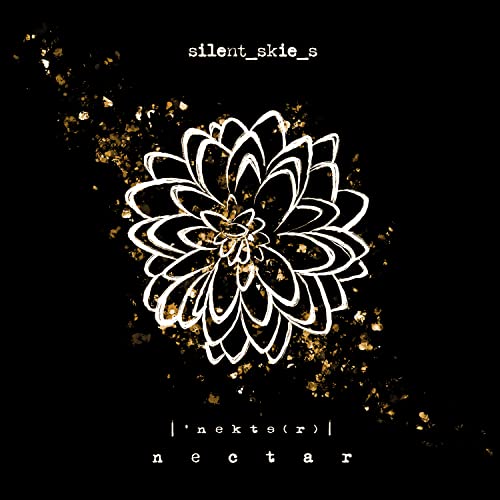 CD cover: white floral outline with gold speckles on black background.