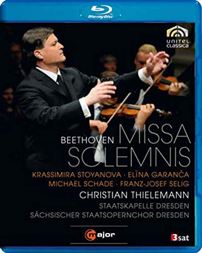 Blu-ray cover for Beethoven’s *Missa Solemnis* featuring a conductor and orchestra.