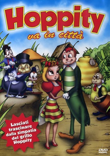 DVD cover for animated film "Hoppity va in città" featuring cartoon characters.