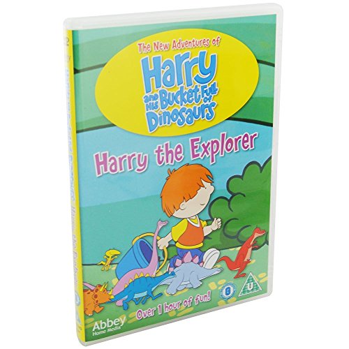 DVD cover for "Harry and His Bucket Full of Dinosaurs" cartoon.