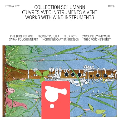 CD cover for Schumann collection featuring wind instruments and floral artwork.