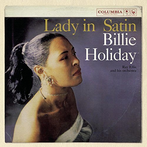Billie Holiday portrait on the album cover “Lady in Satin.”