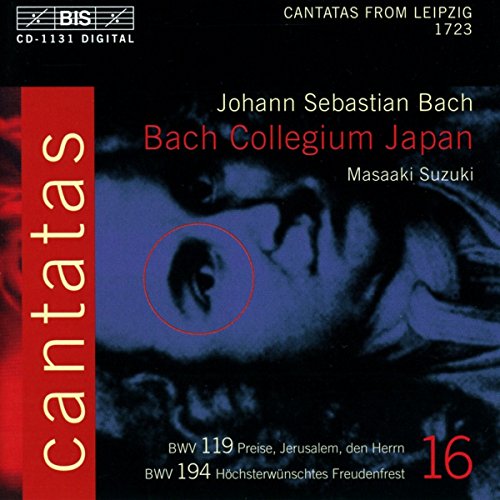 CD cover for Bach Collegium Japan’s “Cantatas, Vol. 16” with portrait.