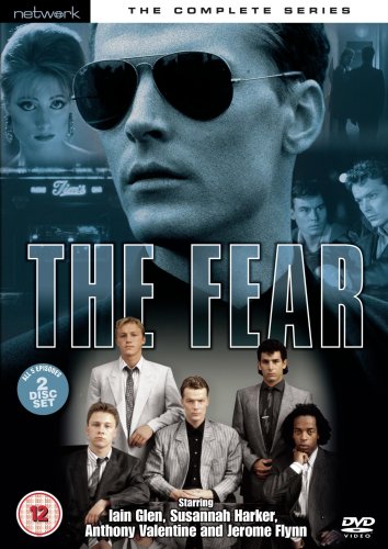 DVD cover for “The Fear” featuring actors in suits and sunglasses.