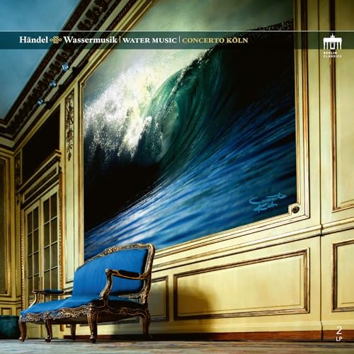 Vinyl album cover: a large wave painting above a blue chair.