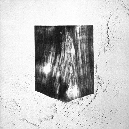 Black and white abstract album cover with textured, distressed edges.