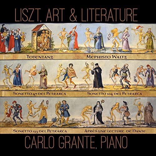 CD cover depicting skeletal figures and scenes inspired by art and literature.