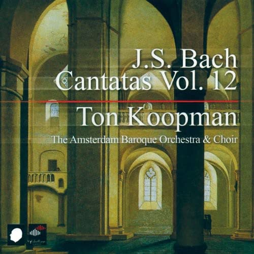 CD cover for Ton Koopman’s J.S. Bach Cantatas Vol. 12, church interior.