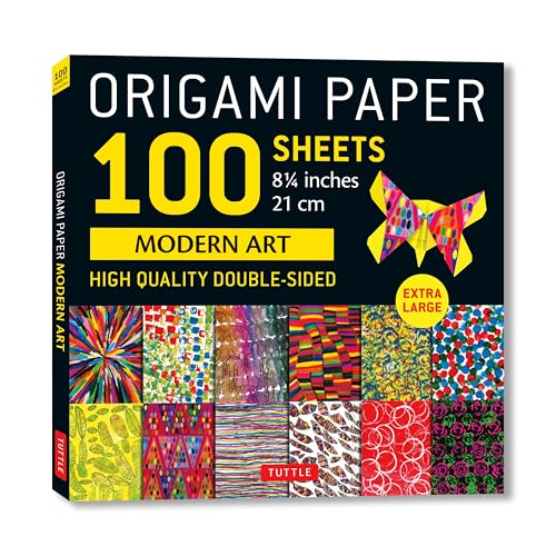 Origami Paper 100 sheets Modern Art 8 1/4" : Extra Large Double-Sided Origami Sheets Printed with 12 Different Patterns (Instructions for 5 Projects Included)