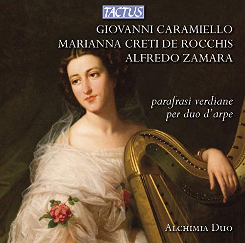 CD cover featuring a portrait of a woman with a harp.
