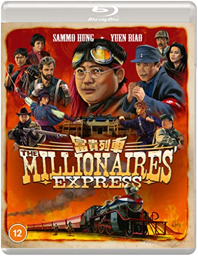 Millionaires Express" Blu-ray cover featuring a group of characters and a train.