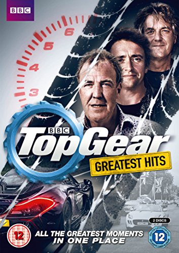 Top Gear Greatest Hits DVD cover featuring Jeremy Clarkson, Richard Hammond, and James May.