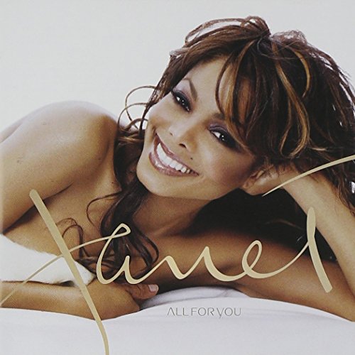 Janet Jackson smiling on the "All For You" CD cover, light background.