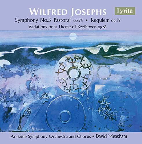 CD cover for Wilfred Josephs orchestral works, abstract blue and white design.