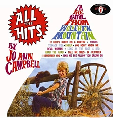 CD cover for Jo Ann Campbellās āAll The Hitsā with a rural scene.
