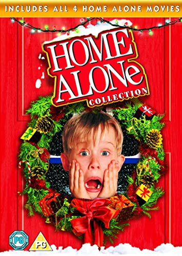 “Home Alone” DVD cover featuring a surprised boy within a wreath.