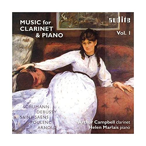 CD cover: woman in white dress, clarinet and piano music.