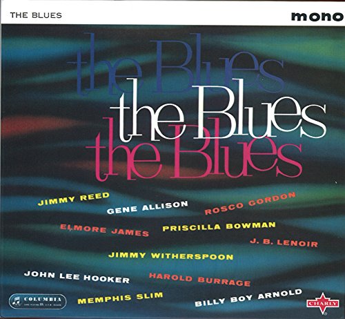 CD cover for “The Blues” compilation, featuring artist names in red.