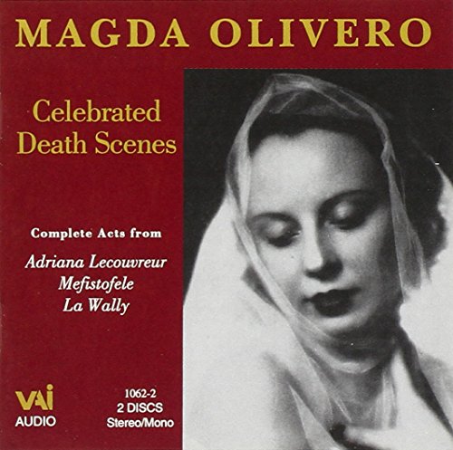 CD cover for Magda Olivero’s “Celebrated Death Scenes” featuring a portrait.