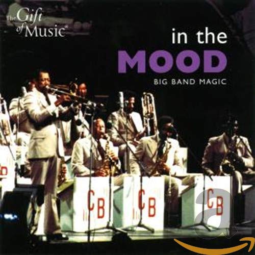 Big band musicians performing on stage, CD cover art.