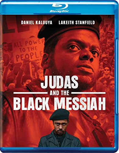 Blu-ray cover for "Judas and the Black Messiah" featuring Daniel Kaluuya.
