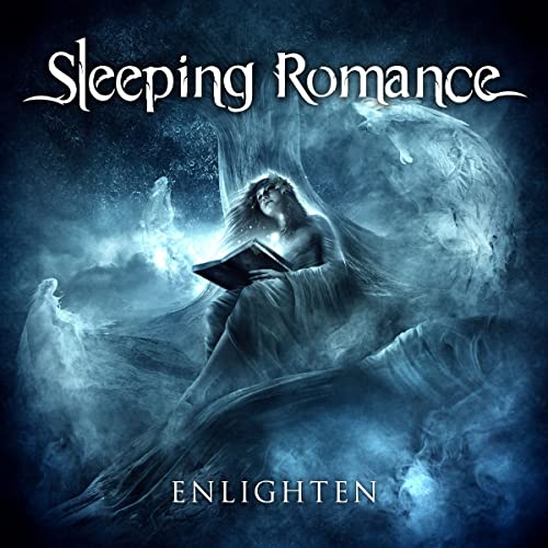 Album cover for “Sleeping Romance - Enlighten” featuring a woman with wings.