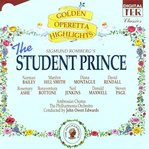 CD cover for "The Student Prince" operetta highlights, floral border.