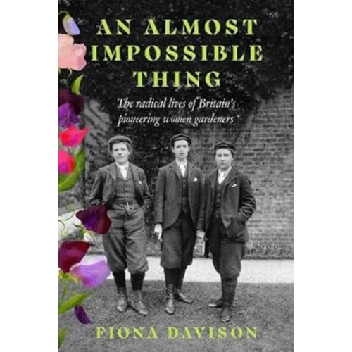 Book cover with women gardeners, likely featuring floral patterns and vintage photographs.