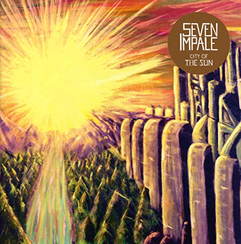 CD cover art: painted cityscape with a bright, central sunburst.