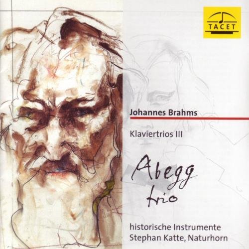 CD cover with a sketched portrait of Johannes Brahms and text details.