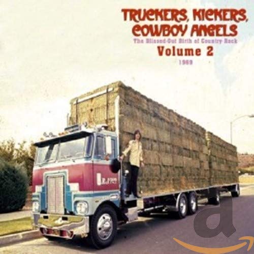 CD cover: a pink and blue truck with hay bales, and a standing figure.