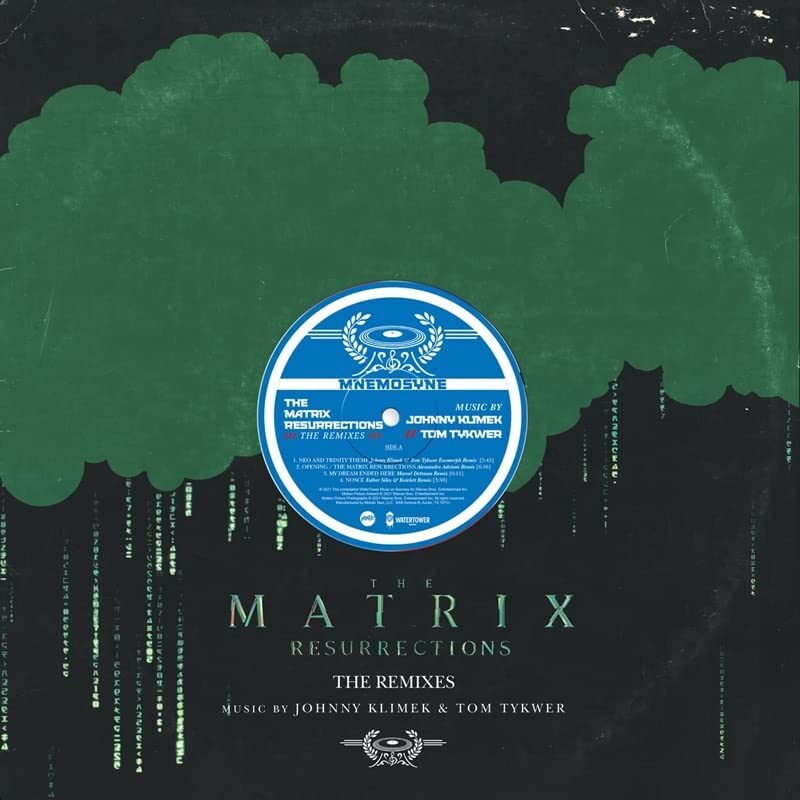 Green vinyl record for "The Matrix Resurrections Remixes" by Kilmek & Tykwer.