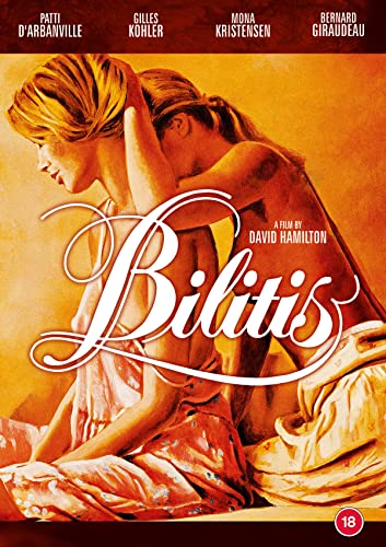 Blu-ray cover art for Bilitis featuring two people embracing in a warm, sepia-toned scene.