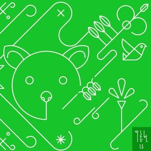 Green cover with white line art of a fox, bird, and plants.