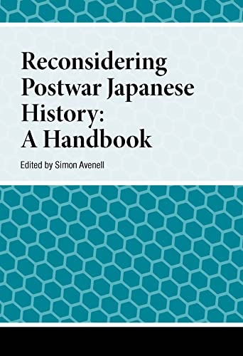 Book cover: "Reconsidering Postwar Japanese History - A Handbook" with teal hexagon pattern.