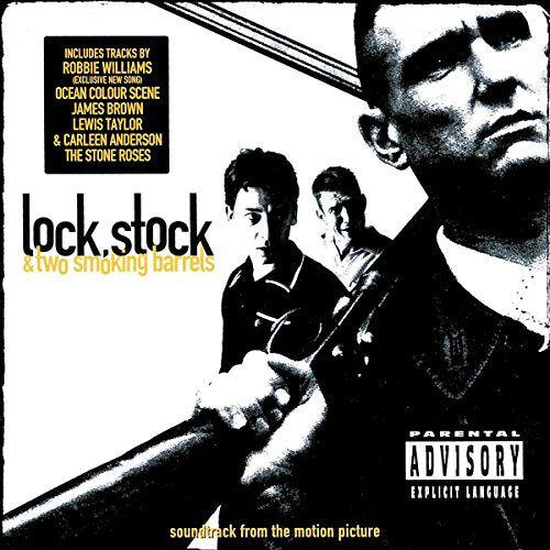 “Lock, Stock & Two Smoking Barrels” soundtrack CD cover with men and guns.