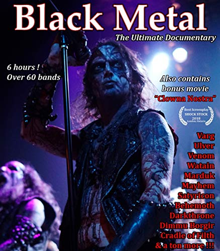 Black Metal documentary Blu-ray cover featuring a performer with corpse paint.