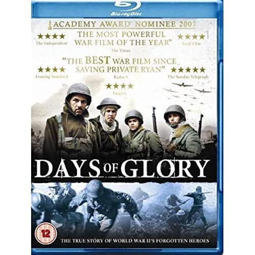 Days of Glory" Blu-ray cover featuring soldiers in a World War I battle scene.