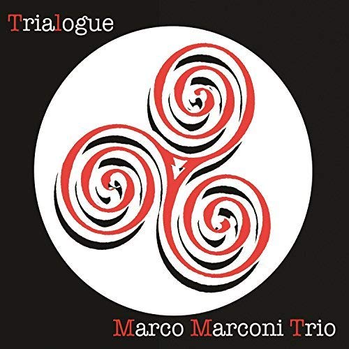 CD cover: "Trialogue" by Marco Marconi Trio, with a spiral design.