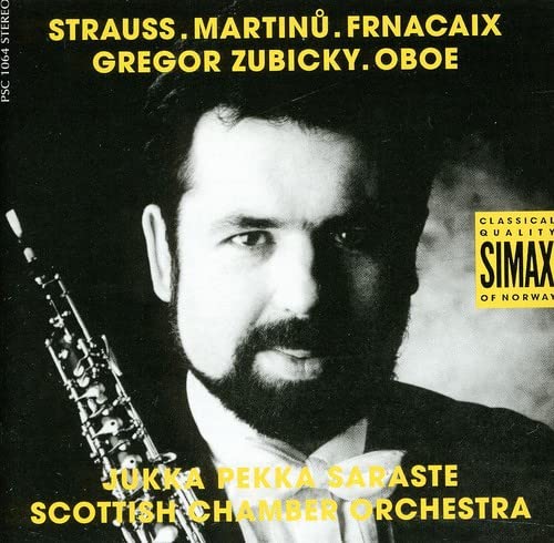 CD cover featuring oboist Gregor Zubicky and orchestra details.
