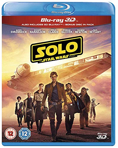 Blu-ray cover for “Solo: A Star Wars Story” featuring Han Solo and Chewbacca.