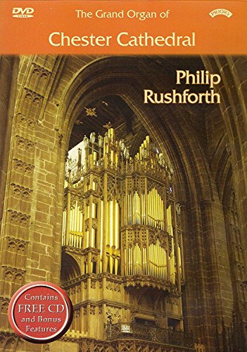 DVD cover featuring the golden pipes of Chester Cathedral’s grand organ.