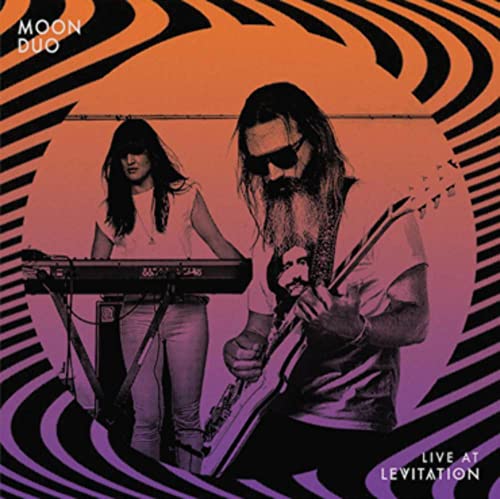 Album cover for Moon Duo’s “Live At Levitation” featuring two musicians.