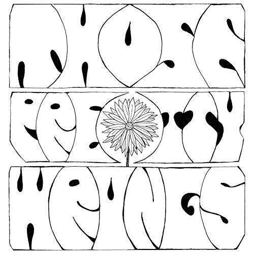Black and white abstract floral design on a CD album cover.